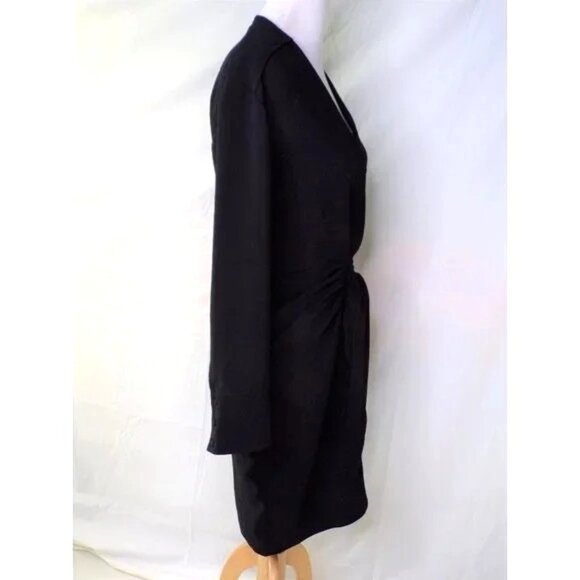 🆕ba&sh Kiari Mini Dress Long Sleeve Nipped Waist Black Small 2-4 - Picture 8 of 12